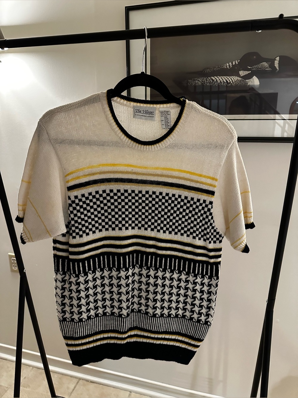 Vintage Liz Claiborne The Villager Short-Sleeve Knit Sweater